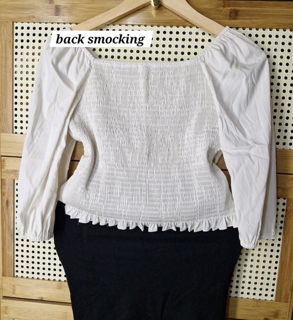 Corset style white top (Category: Longsleeves) located in Valenzuela. Submitted by fayespicks (Listing ID 1332874790, Image 2). Description: 𝘿𝙚𝙩𝙖𝙞𝙡𝙨: ♡ S𝒊𝒛𝒆: SMALL - MEDIUM ♡ 𝑪𝒐𝒏𝒅𝒊𝒕𝒊𝒐𝒏: 8/10 ♡ Bust: up to 38" ◇ Rfs: funds for our rescues 🐈🐕 ◇ Location: Valenzuela City ◇ Courier: Gogo express (no cod/cop) ◇ Mop: Gcash/bank transfer online ◇ you may also request for grab/lalamove within Metro Manila..