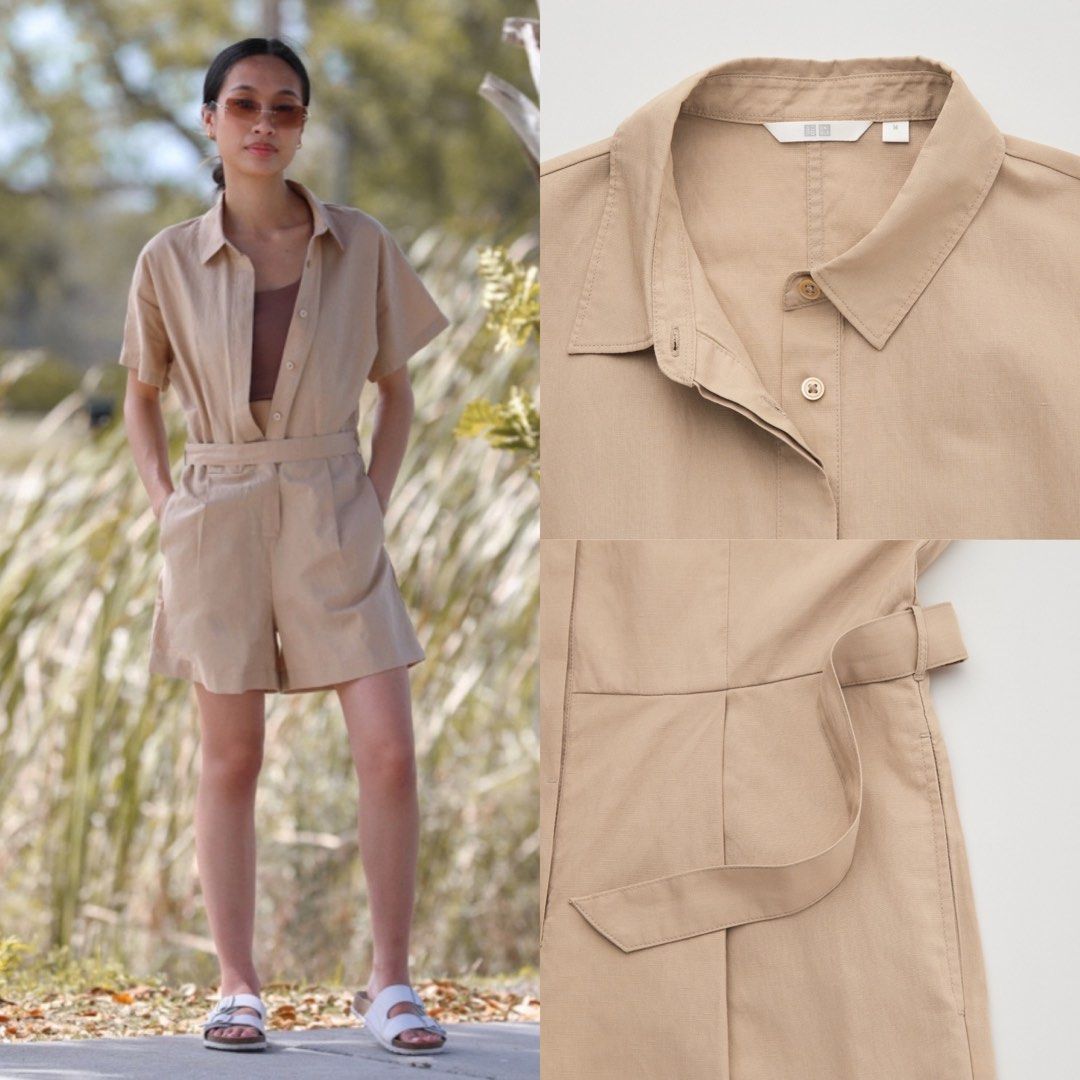 Uniqlo linen romper cheap