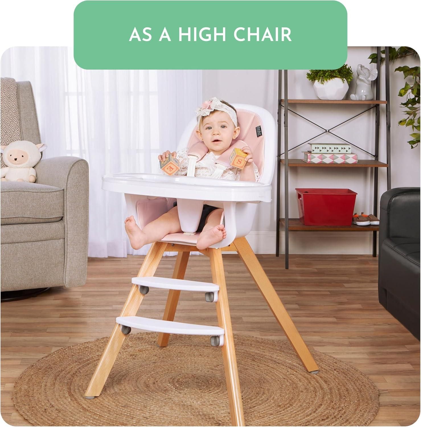 Evolur 2 in 1 High Chair Junior Chair Modern Design Removable Cushion Adjustable Tray Baby and Toddler Pink Pink Babies Kids Nursing Feeding Baby High Chairs on Carousell