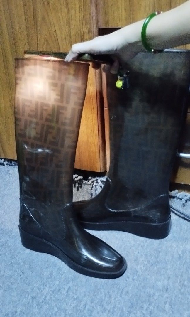 Fendi zucca rain boots hot sale