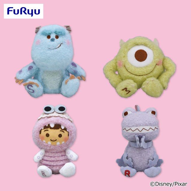 日本FuRyu景品•Monsters Inc怪獸公司 Monsters University怪獸大學•Retro復古系列 粉色毛毛系列 細毛公 ...