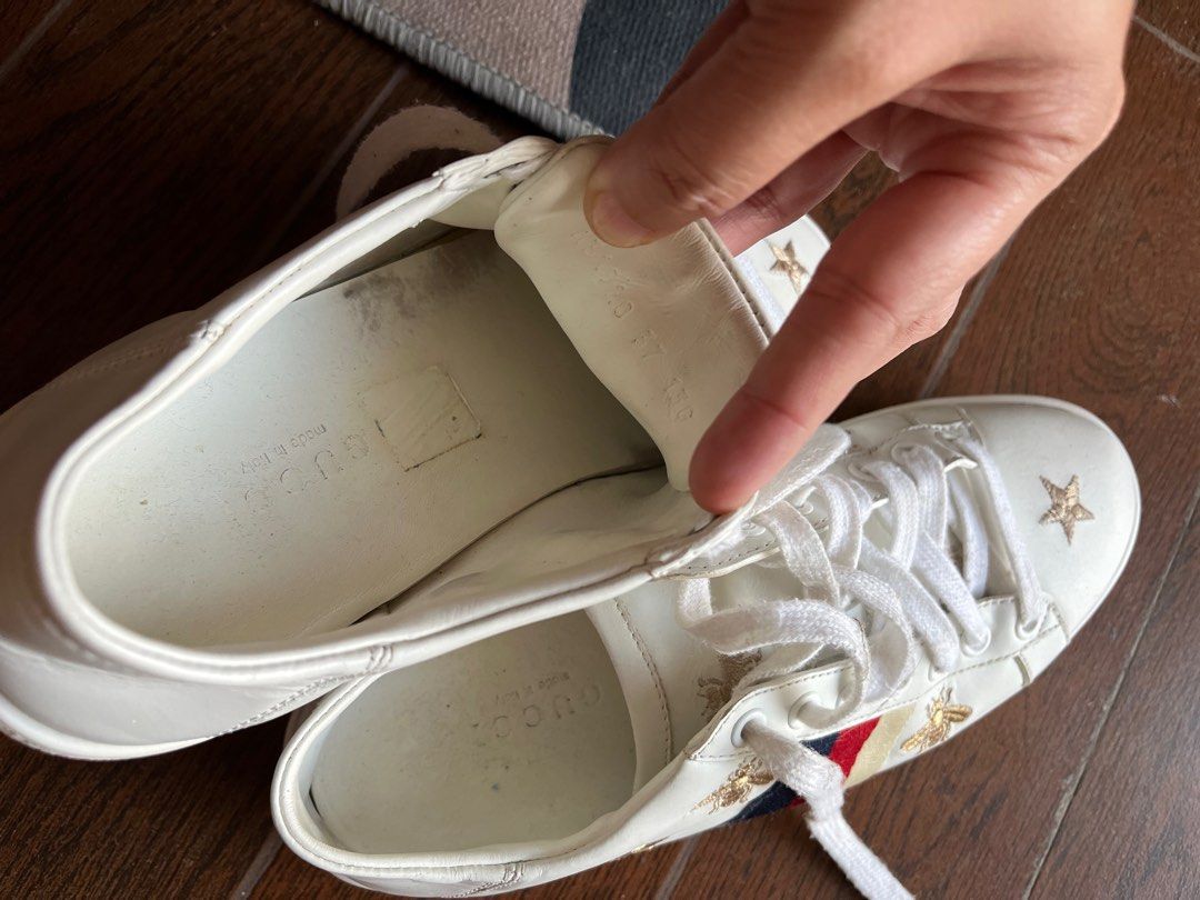 Gucci bee white sneakers hotsell