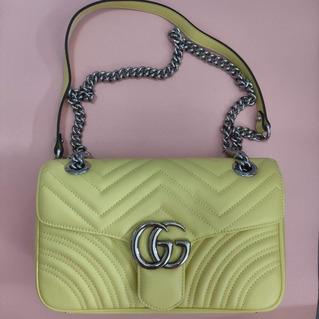Gucci Marmont in Pastel Yellow Matelasse Leather