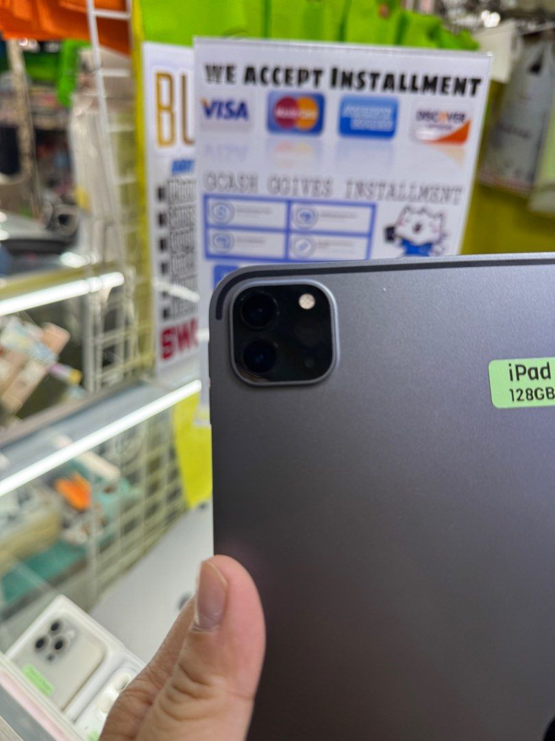 iPad Pro M1 11" 128GB WIFI ONLY NO ISSUE (Category: iPad) located in Pasig City. Submitted by fairgadgetshop (Listing ID 1332909158, Image 2). Description: Buy/Sell/Trade/Swap Legit Seller w/ Physical Store Mabilis Kausap Installment via Credit Card, GGives, Gcredit, SPaylater and Billease with additional interest We accepting Brandnew or Secondhand iPad Pro M1 11" 128GB Wifi Only Working Face ID/Truetone No hidden Account/No Issue Reset all you 