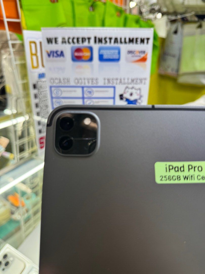 iPad Pro M1 11" 256GB Wifi & Celullar No Issue (Category: iPad) located in Pasig City. Submitted by fairgadgetshop (Listing ID 1332909022, Image 2). Description: Buy/Sell/Trade/Swap Legit Seller w/ Physical Store Mabilis Kausap Installment via Credit Card, GGives, Gcredit, SPaylater and Billease with additional interest We accepting Brandnew or Secondhand iPad Pro M1 11" 256GB Wifi & Celullar NTC Approved No Issue Working Face ID/Truetone No hidd