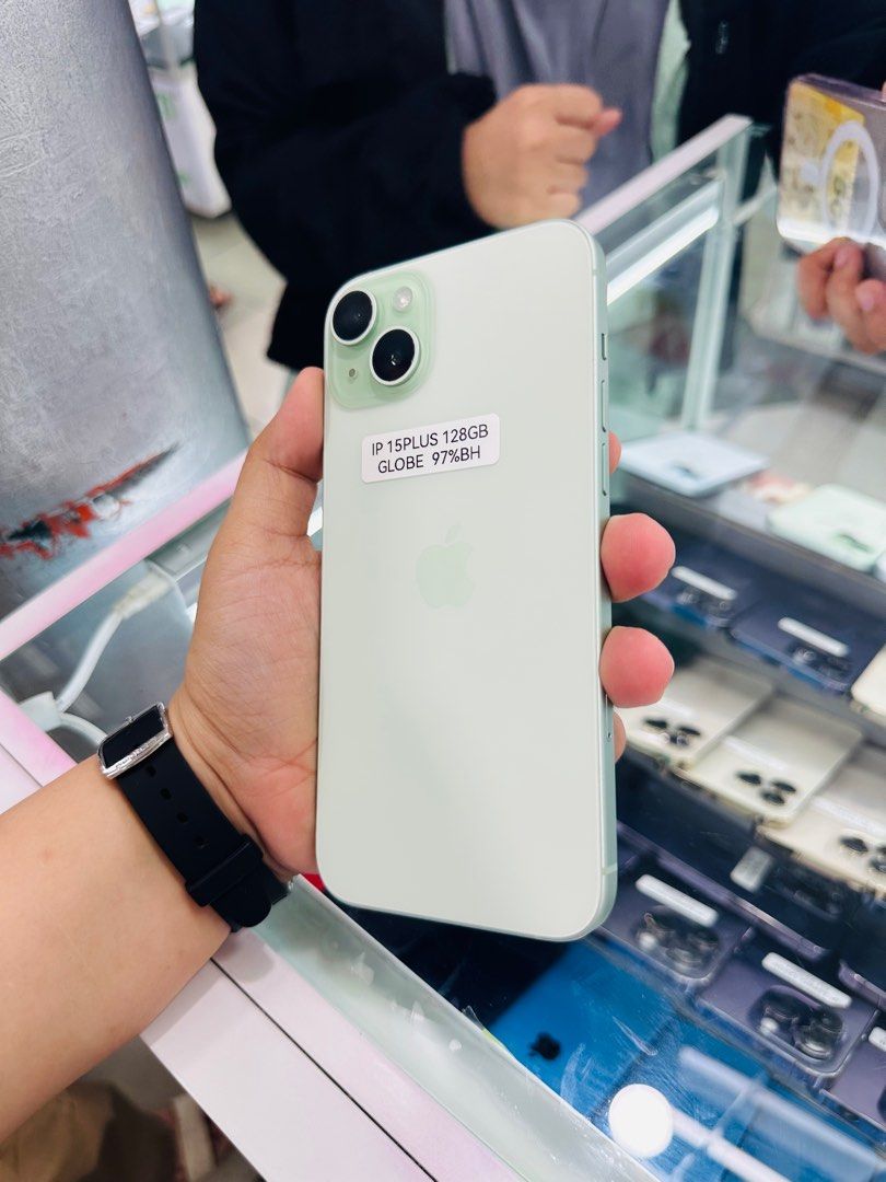 Iphone 15 Plus 128gb 97% batt Globelocked (Category: iPhone 15 Series) located in San Juan City. Submitted by javedsgadgetshop (Listing ID 1332808755, Image 2). Description: OPEN FOR INSTALLMENT VIA CREDIT CARD/GGIVES/SPAY/BILLEASE & SWAP/TRADE-IN! BUY AND SELL! Quick Specs : Iphone 15+ •128gb •NTC Variant •97% batt health •Globelocked •95% Smoothness •No hidden issue | No Repaired •100% Authentic | Not Refurbished •w/ OEM Charger & store warrant