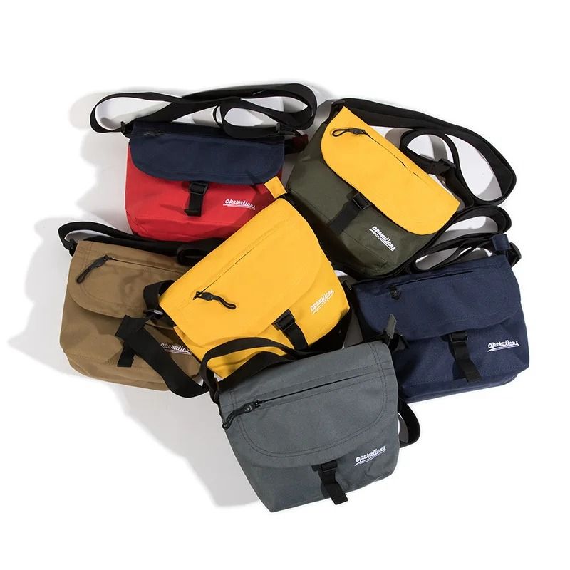 Japanese Zipper Waterproof Nylon Men‘s Bag Shoulder Square Man Bag