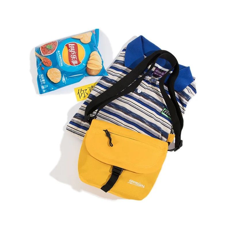 Japanese Zipper Waterproof Nylon Men‘s Bag Shoulder Square Man Bag