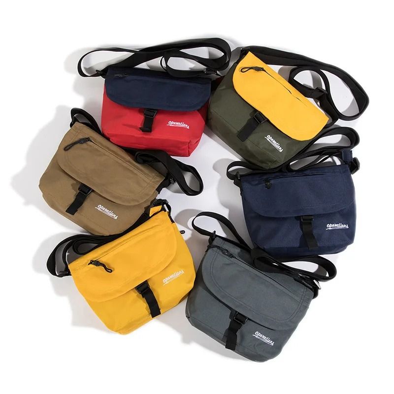 Japanese Zipper Waterproof Nylon Men‘s Bag Shoulder Square Man Bag