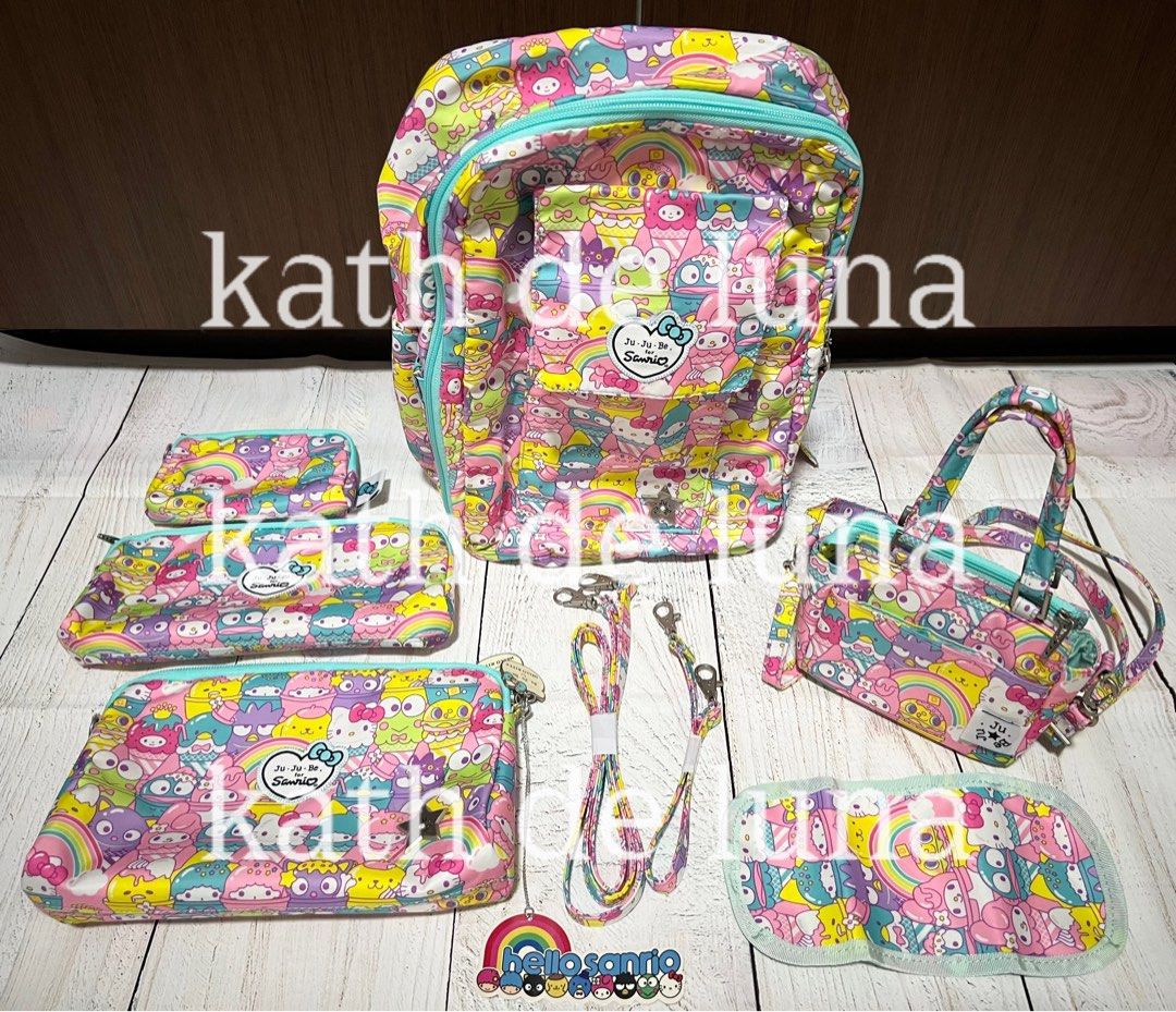 Jujube (Hello Sanrio Sweets Print): Mini Be, Be Set, Itty Bitty (HSS) (Category: Diaper Bags & Wetbags) located in Rizal. Submitted by nyrhmcm (Listing ID 1332963547, Image 1). Description: Be Set: Brand new with tags Mini Be: EUC - no flaws Itty Bitty: EUC - no flaws.