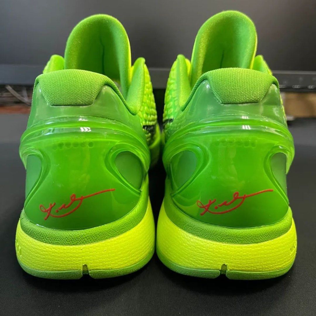 Kobe 6 Grinch (Category: Sneakers) located in Makati City. Submitted by devinwang56 (Listing ID 1332943184, Image 3). Description: size 12 no box no extra red laces S2 batch.