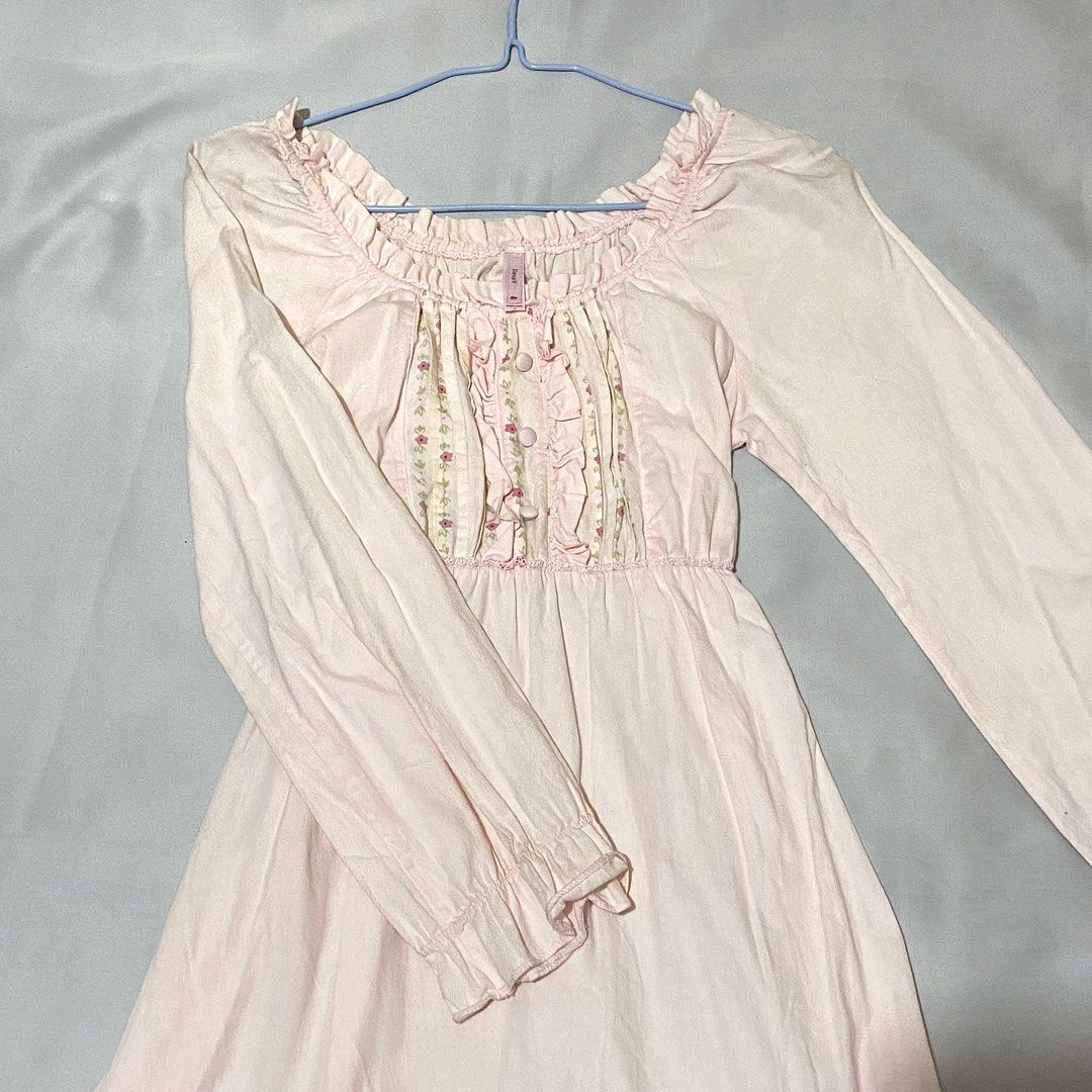 light pink dress coquette ribbon stretchy cute aesthetic soft girl ...