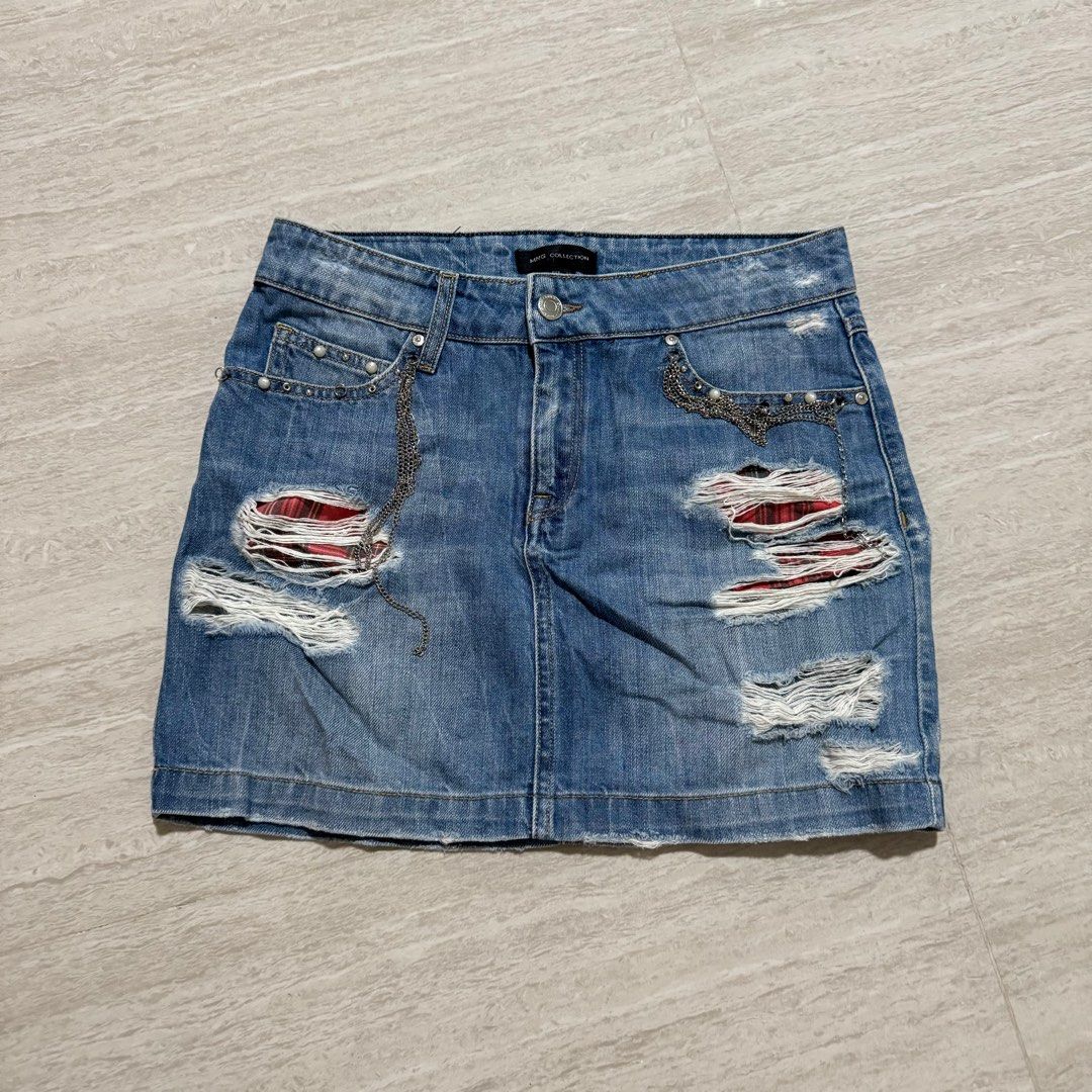 Ripped jean skirt 2018 outlet