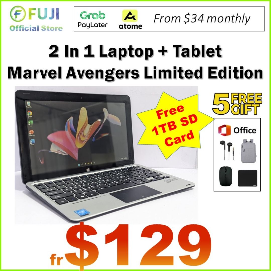 Marvel Avengers Series! 2 in 1 Intel Touchscreen Slim Laptop + Tablet ...