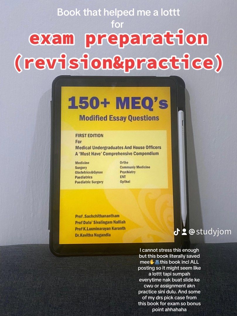Medbook revision: 150 MEQs modified essay questions (Category: Textbooks) located in Petaling Jaya. Submitted by farhana_alya (Listing ID 1332046513, Image 3). Description: - All book are available, -Check out through carousel onlyy, book receive through tele (@Farhana Alya) -How?: Buy button> fill in detail (name and phone number> delivery provider pick meet up> place order> make payment> Text on tele to receive your books.