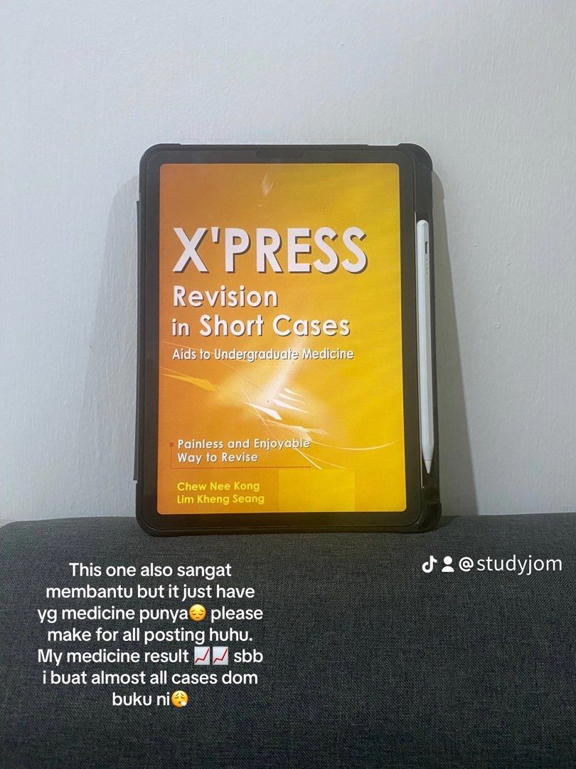 Medbook revision: X'PRESS Revision in Short Cases Aids to Undergraduaie Medicine (Category: Textbooks) located in Nilai. Submitted by farhana_alya (Listing ID 1262518273, Image 3). Description: - All book are available -Check out through carousel onlyy, book receive through tele (@Farhana Alya) -How?: Buy button> fill in detail (name and phone number> delivery provider pick meet up> place order> make payment> Text on tele to receive your books.