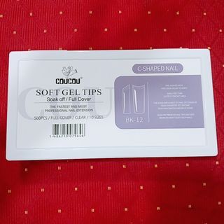 NAIL TIP Coucou Softgel Extension Nail Tip 504pcs - Clear Plumber, Sharon Bettle, C-Shape Nail, Ballet Armour