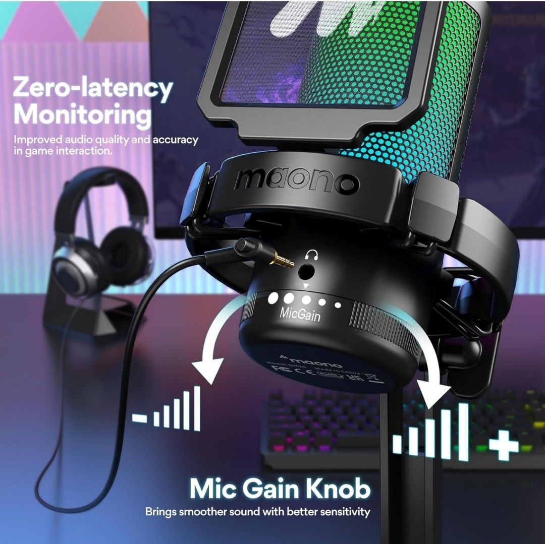 *New InBox* MAONO USB Gaming Microphone for PC, Noise Cancellation