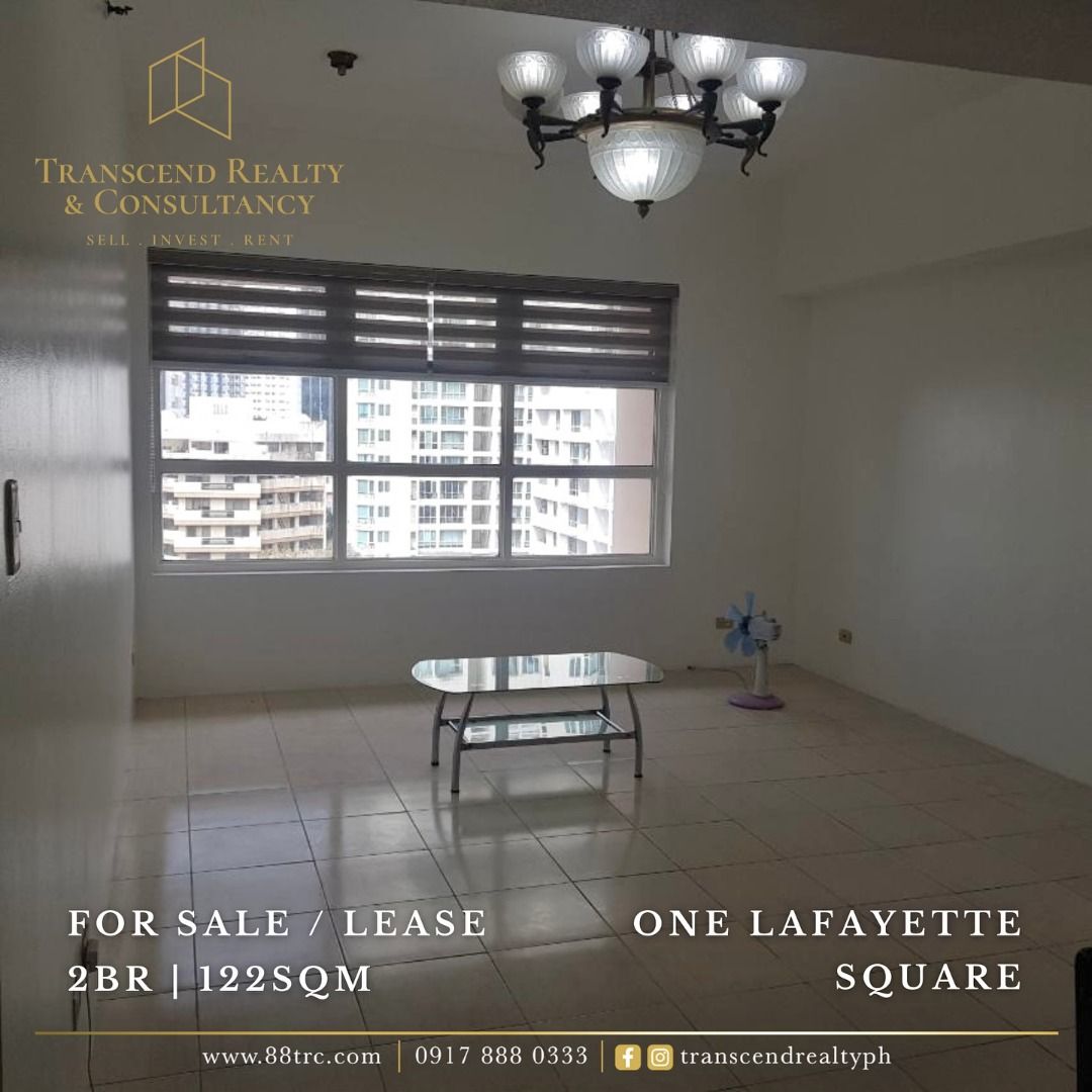 One Lafayette Square For Sale/ For Lease (Category: Apartments & Condos) located in Makati City. Submitted by transcendrealty (Listing ID 1332804325, Image 1). Description: Discover refined living in this spacious two bedroom unit at One Lafayette Square, Makati, featuring premium amenities in an unbeatable location. FOR SALE / FOR LEASE One Lafayette Square - 2 bedrooms - 2.5 bathrooms - 122 sqm - With maid’s room with T&B - With utility area - 