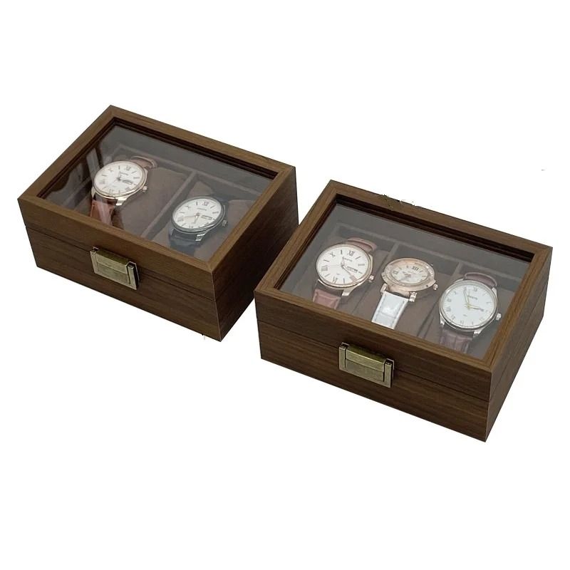 [Retro Edition] Stock Wooden Transparent Glass Window Watch Jewelry