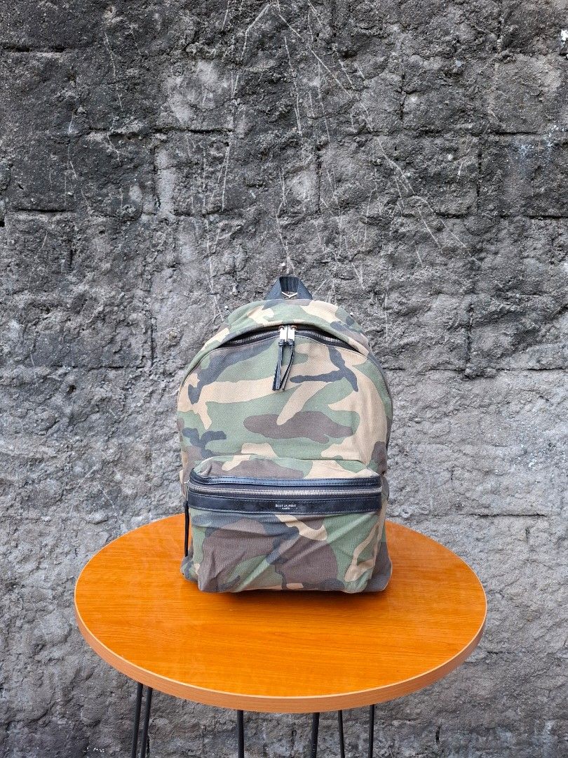 Saint Laurent Camo Backpack Fesyen Pria Tas Dompet Ransel di Carousell