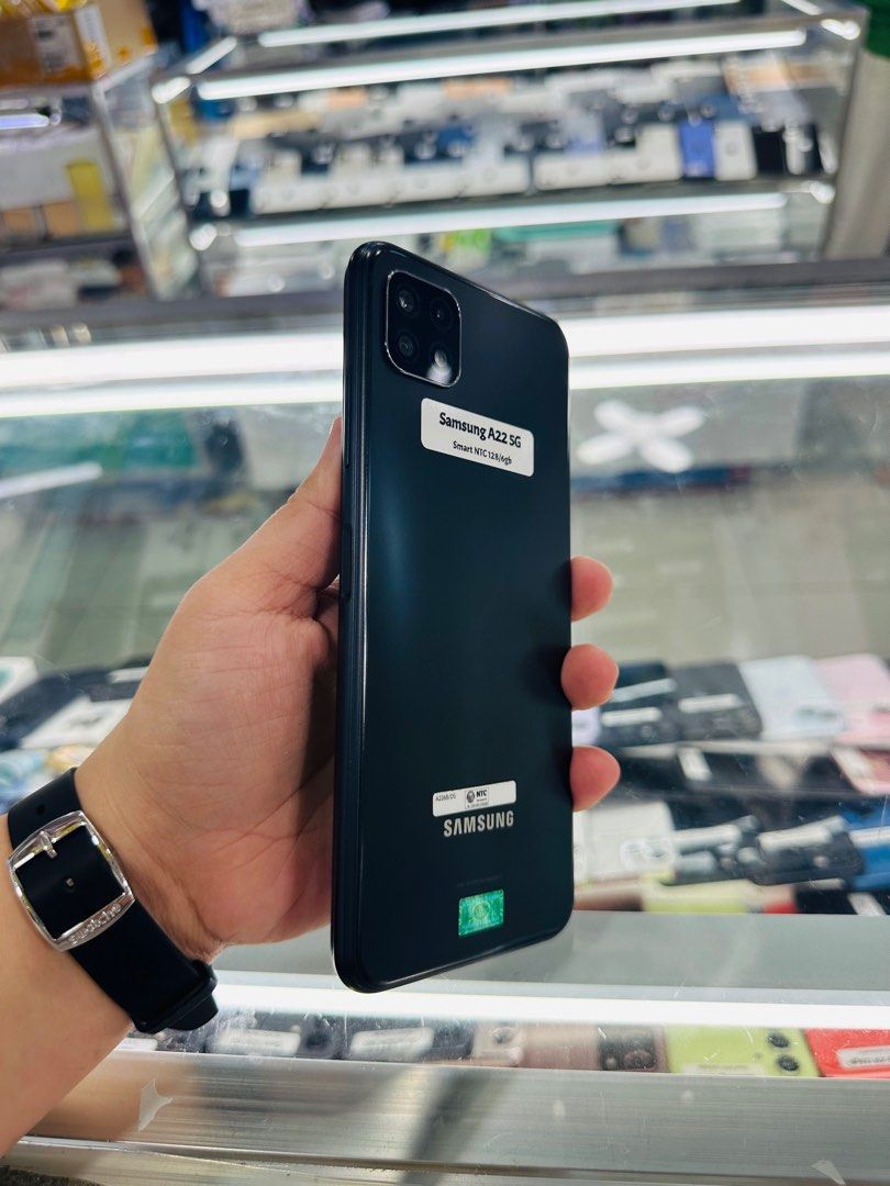 Samsung A22 5G 128gb Sim 1 Smartlocked (Category: Samsung) located in San Juan City. Submitted by javedsgadgetshop (Listing ID 1332800493, Image 3). Description: OPEN FOR INSTALLMENT VIA CREDIT CARD/GGIVES/SPAY/BILLEASE & SWAP/TRADE-IN! BUY AND SELL! Quick Specs : Samsung A22 5G •128gb •NTC Variant •Good batt health •Smartlocked •95% Smoothness •No hidden issue | No Repaired •100% Authentic | Not Refurbished •w/ OEM Charger & store warranty ❣️ - 