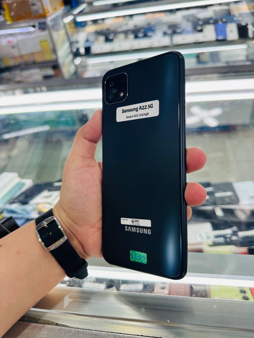 Samsung A22 5G 128gb Sim 1 Smartlocked (Category: Samsung) located in San Juan City. Submitted by javedsgadgetshop (Listing ID 1332800493, Image 2). Description: OPEN FOR INSTALLMENT VIA CREDIT CARD/GGIVES/SPAY/BILLEASE & SWAP/TRADE-IN! BUY AND SELL! Quick Specs : Samsung A22 5G •128gb •NTC Variant •Good batt health •Smartlocked •95% Smoothness •No hidden issue | No Repaired •100% Authentic | Not Refurbished •w/ OEM Charger & store warranty ❣️ - 