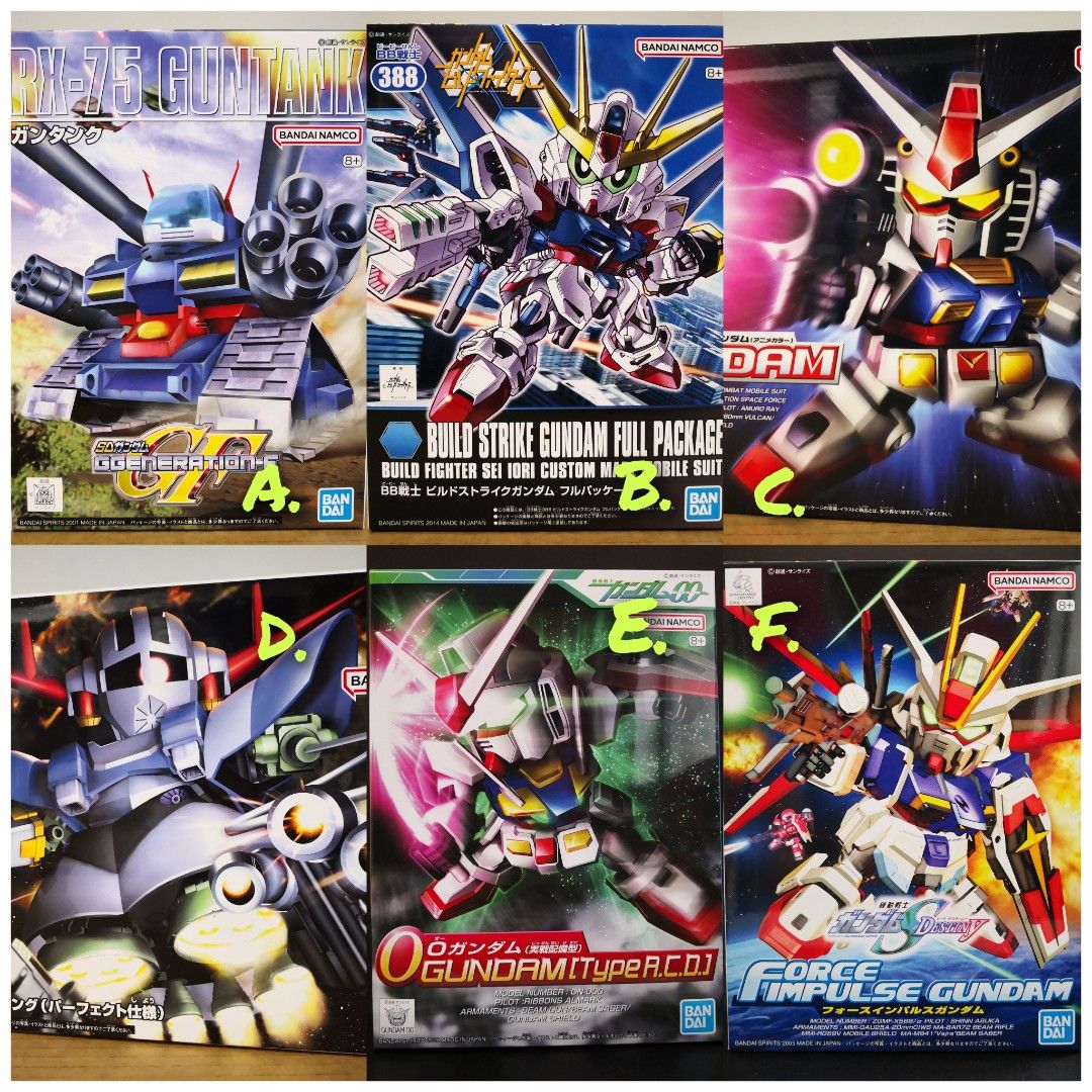 💥🆕SD BB戰士高達模型🟢A.221*太空坦克🔵B.388*創建突擊高達全武裝🟠C. 329*RX-78-2 高達🔴 D.  234*完美自護號(動畫配色版) 🟣E. 333*O高達實戰配備型🟤F. 280*