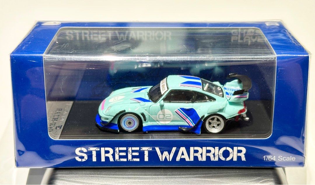 Street Warrior 1/64 Porsche RWB 993 Tiffany Blue GT Wing