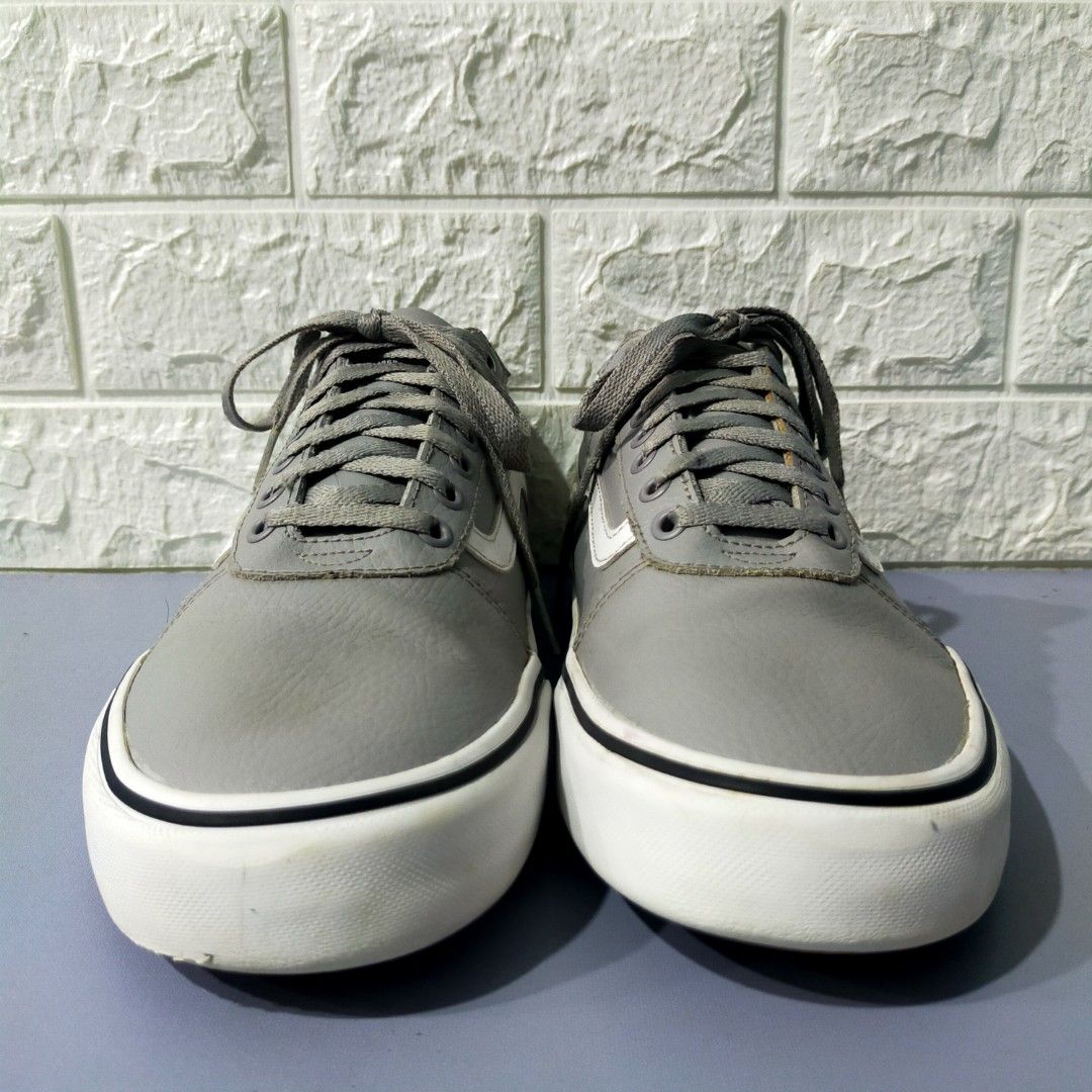 Vans Old Skool Light Gray Leather 10UK Men s Fashion Footwear Sneakers on Carousell