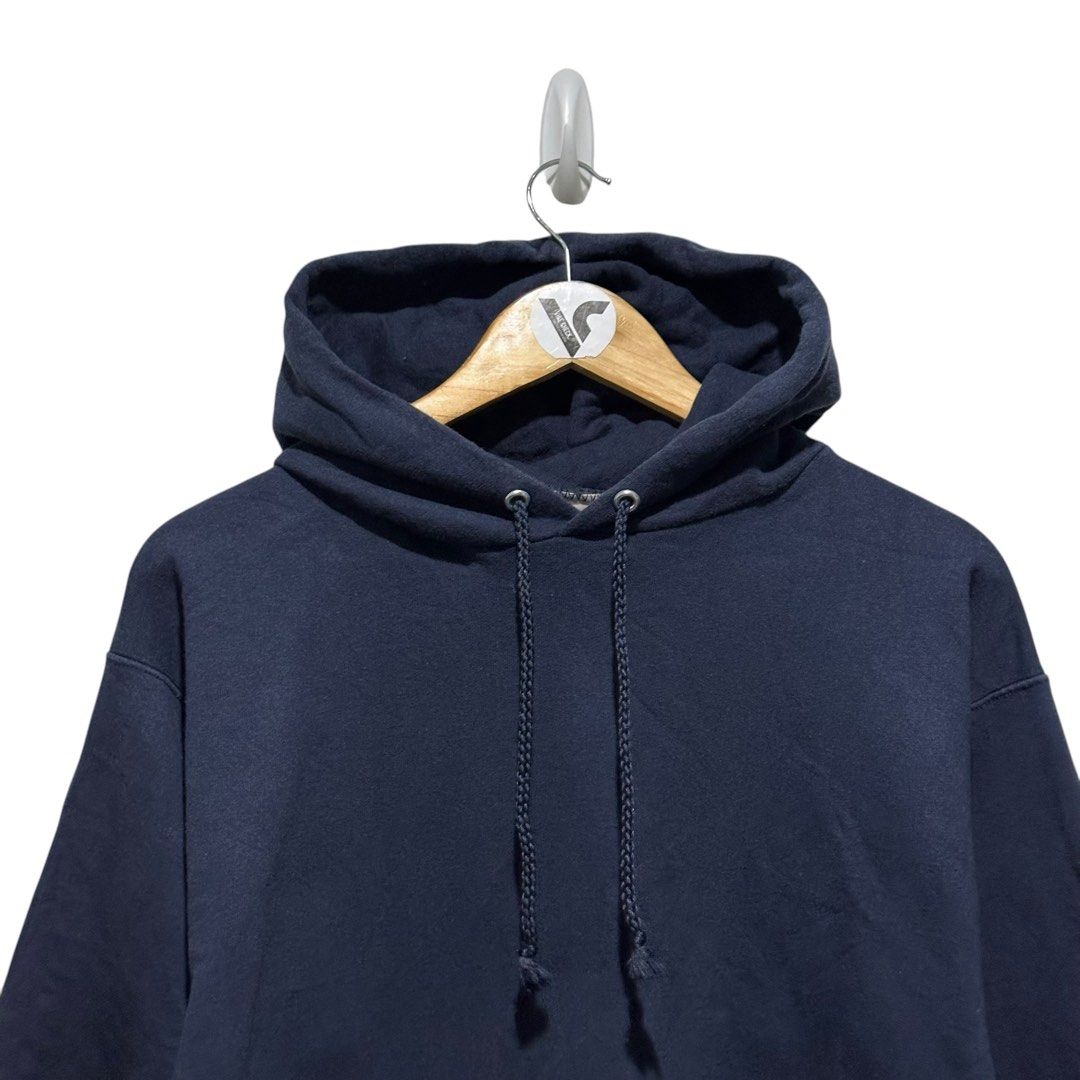 Vintage Hanes Plain Navy Blue Hoodie Men s Fashion Tops Sets Hoodies on Carousell