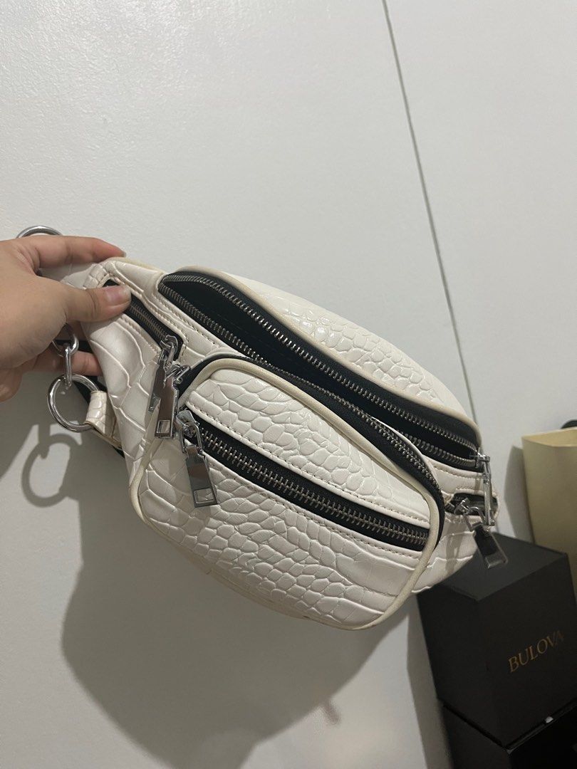 White faux leather Fanny Pack Women s Fashion Bags Wallets Cross body Bags on Carousell