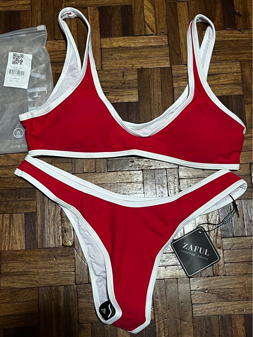 Zaful Cherry Red Bikini Women s Fashion Swimwear Bikinis Swimsuits on Carousell