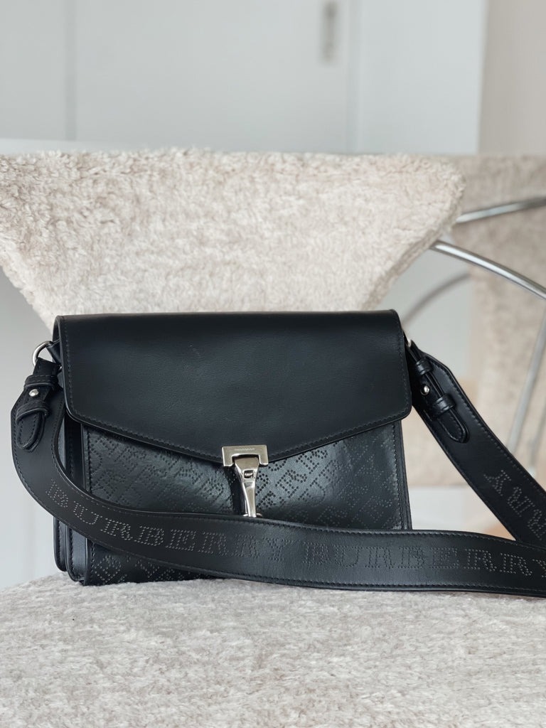 Burberry Small Perforated Leather Crossbody Bag Black UMISEX Luxury Bags Wallets on Carousell