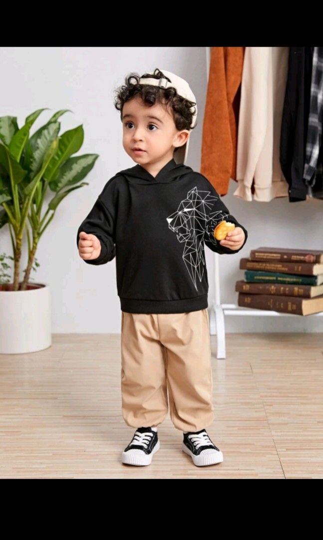 Baby Hoodie Lion Print Babies Kids Babies Kids Fashion on Carousell