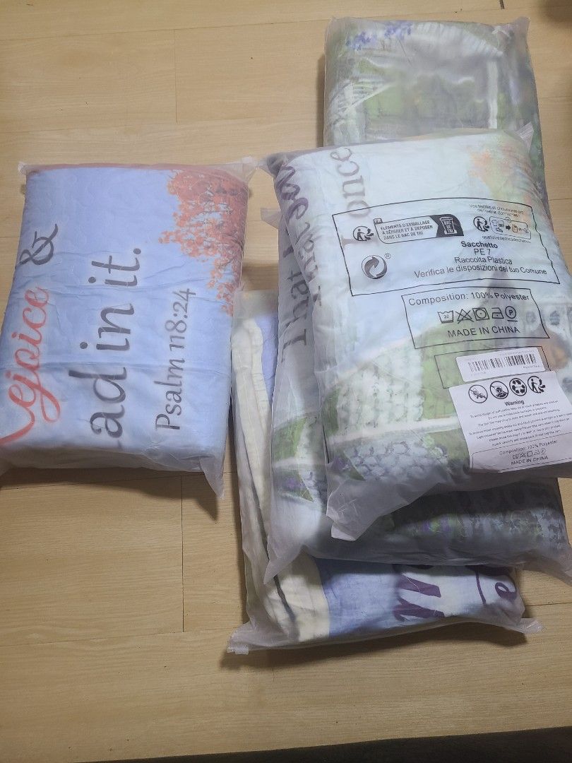 Biblical verse comforter quilted blanket (Category: Bedding & Towels) located in Pasig City. Submitted by js.authenticlux (Listing ID 1333121717, Image 3). Description: * brandnew biblical verse blanket comforter * ideal gifts * call txt 09178029682.
