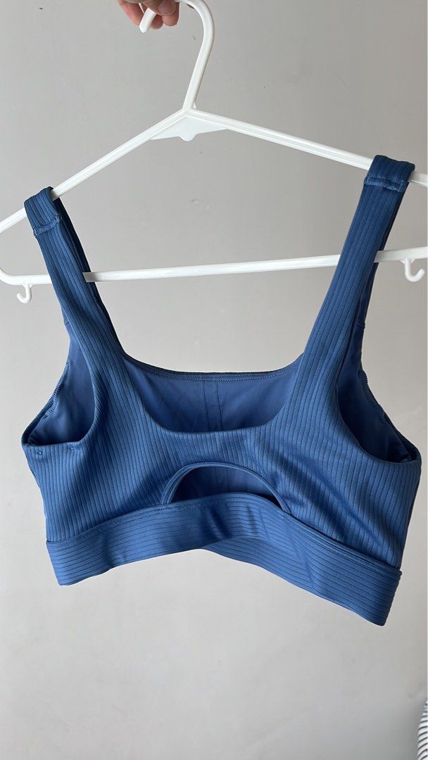 Blue Adidas Sports Bra (Category: Activewear) located in Quezon City. Submitted by declooter (Listing ID 1333148741, Image 2). Description: Adidas Training Light Support Ribbed Bra *Only used once Bought for: P1,540 rfs: too tight): mop: gcash, gotyme delivery: j&t, lalamove *sf shouldered by buyer 📍near sm north edsa, qc.