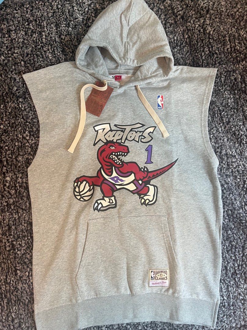 Brand New Mitchell and Ness Size M L Mitchell Ness x NBA Toronto Raptors Sleeveless Hoodie Tracy McGrady 1