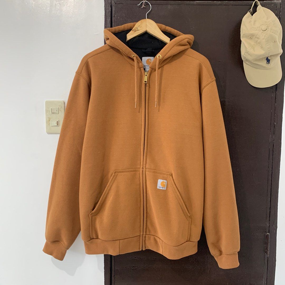 CARHARTT Rain Defender Brown Zip up Hoodie Men s Fashion Coats Jackets and Outerwear on Carousell