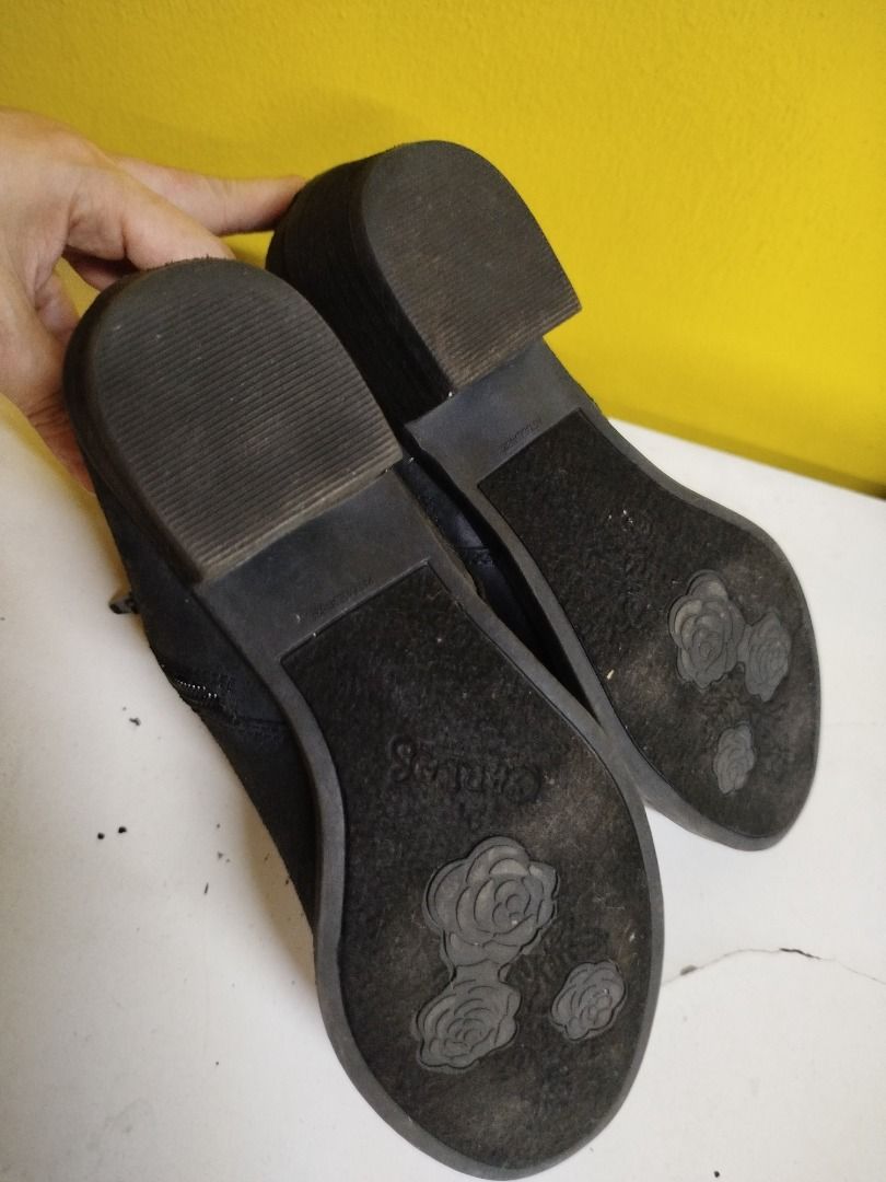 Carlos By Carlos Santana Womens 8 Black Suede Leather Ankle Bootie Women s Fashion Footwear Boots on Carousell