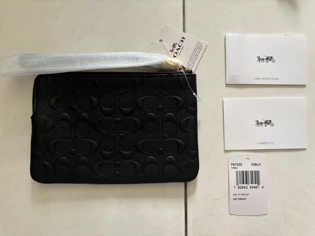 COACH WRISTLET WALLET F67555 BLACK