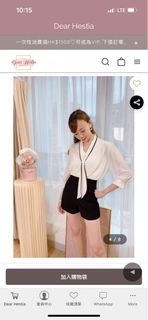 Dear Hestia black x white strap blouse 😍 超氣質雪紡上衣 返工top64231357144451110