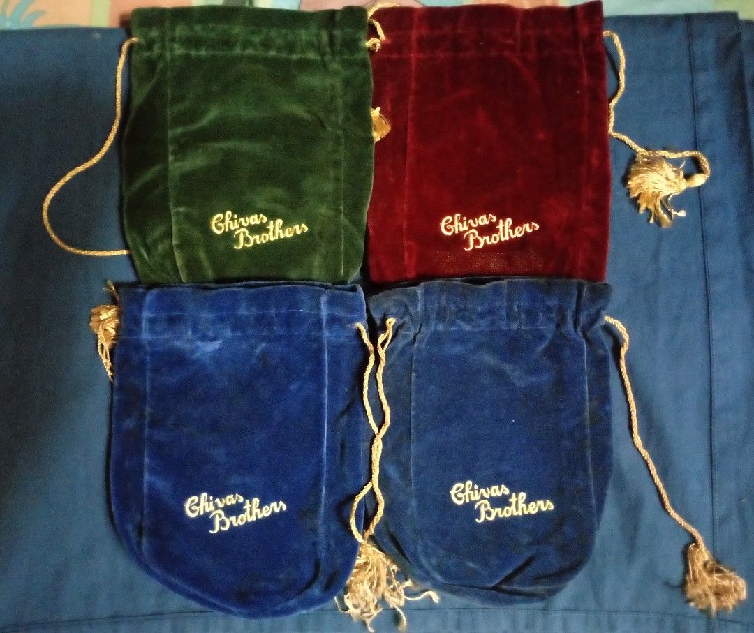 DRAWSTRING BAG Chivas Regal (Royal Salute) (Category: Tote Bags) located in Labo. Submitted by sabbathgarcia (Listing ID 1333023893, Image 2). Description: — 500 for 4 Drawstring bags — Small Damage at the blue one.