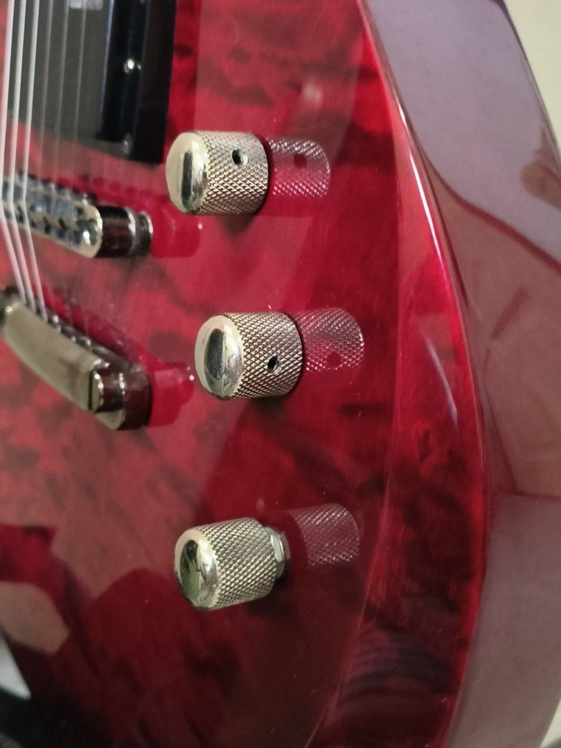 ESP LTD EC 200 QM Electric Guitar Cherry Red, Hobbies & Toys, Music ...
