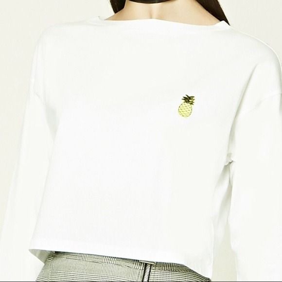 Pineapple patch crop hoodie clearance