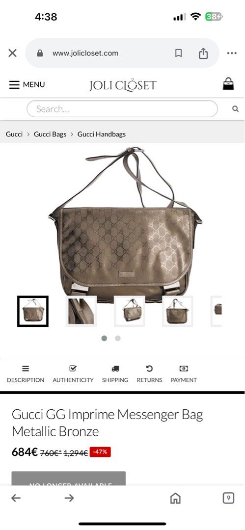 Gucci GG Imprime Messenger Bag Metallic Bronze Women s Fashion Bags Wallets Cross body Bags on Carousell