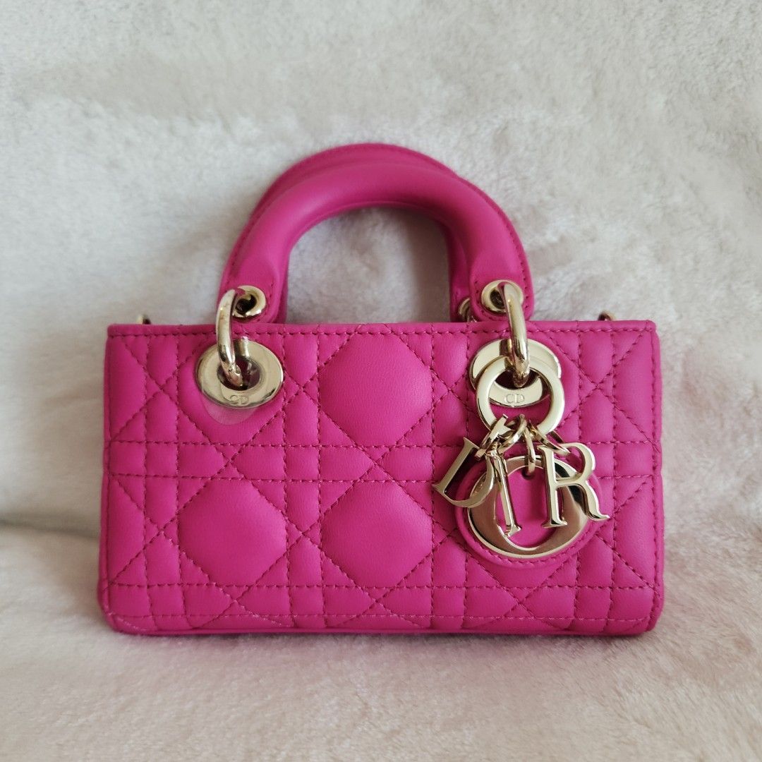 【爽やかピンク☆】Dior Lady D-Joy マイクロバッグ Small Lady D-Joy Bag Powder Pink Cannage Lambskin | DIOR