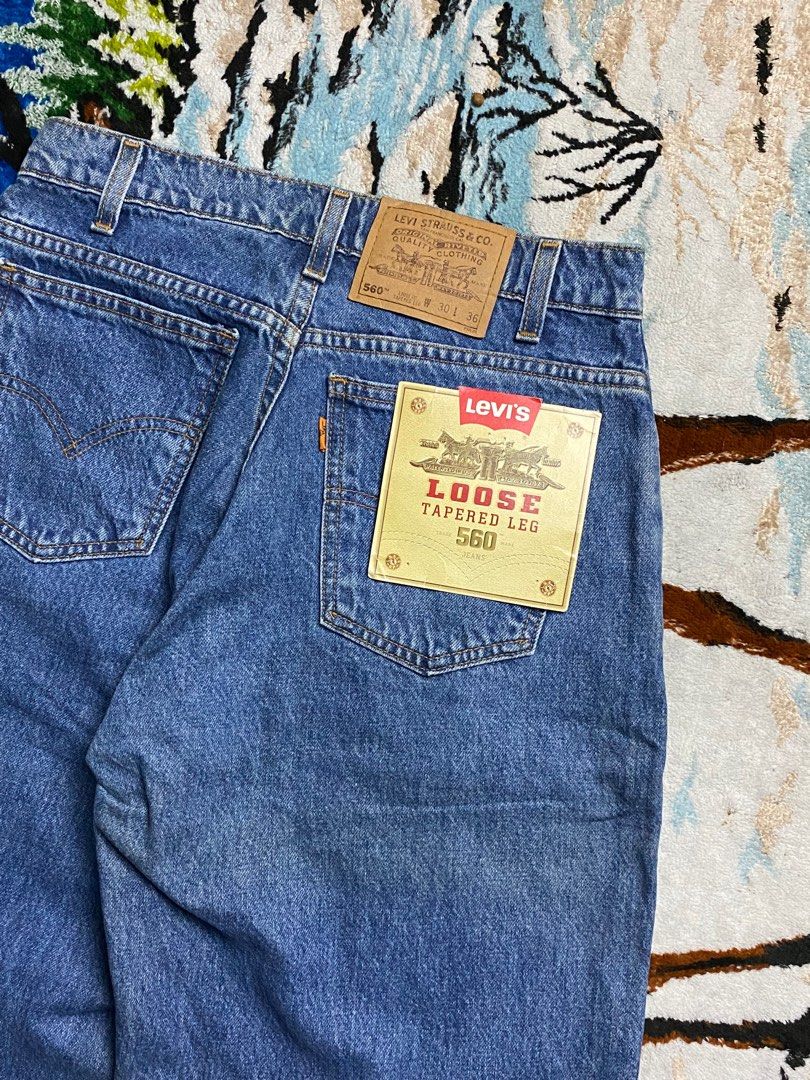 Levi s 560 Orange Tab Dead Stock Loose Fit Tapered Denim Pants Size 30x36 Men s Fashion Bottoms Jeans on Carousell