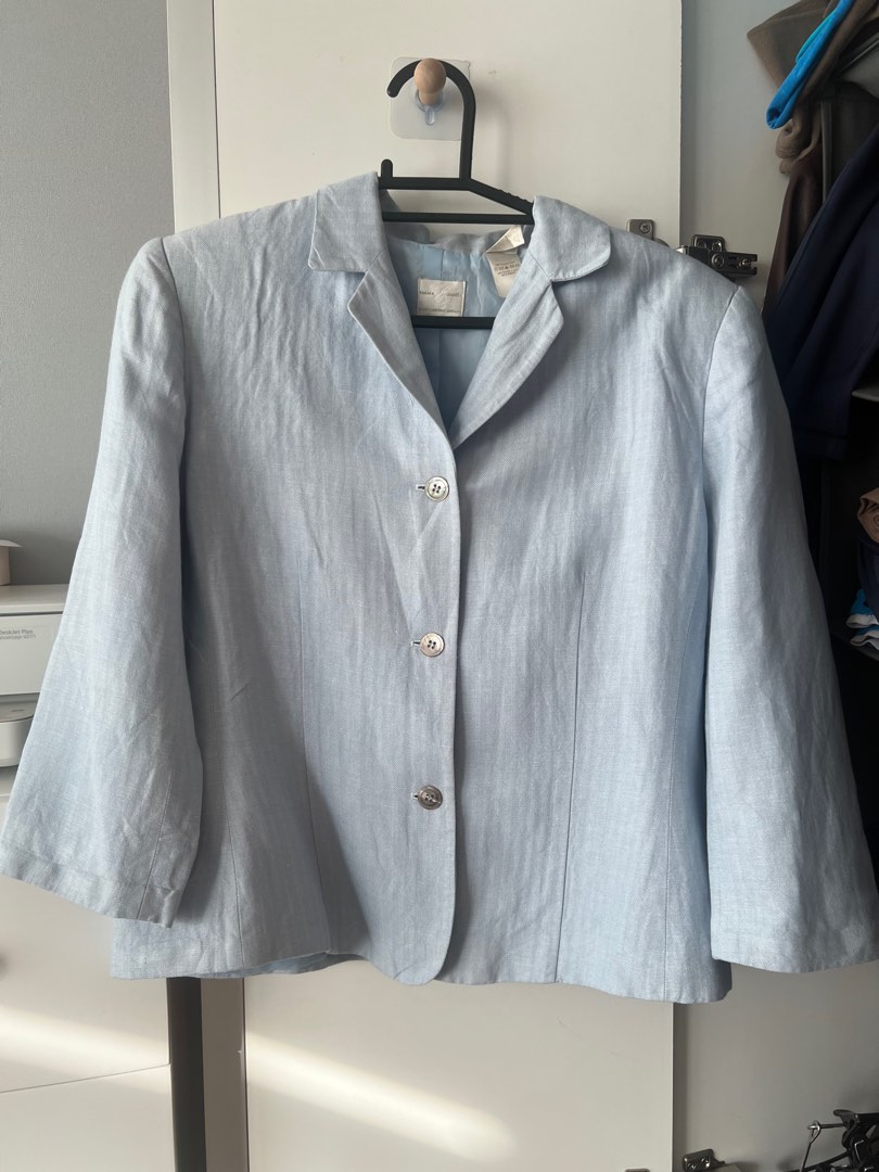 Bright Blue Linen Blazer