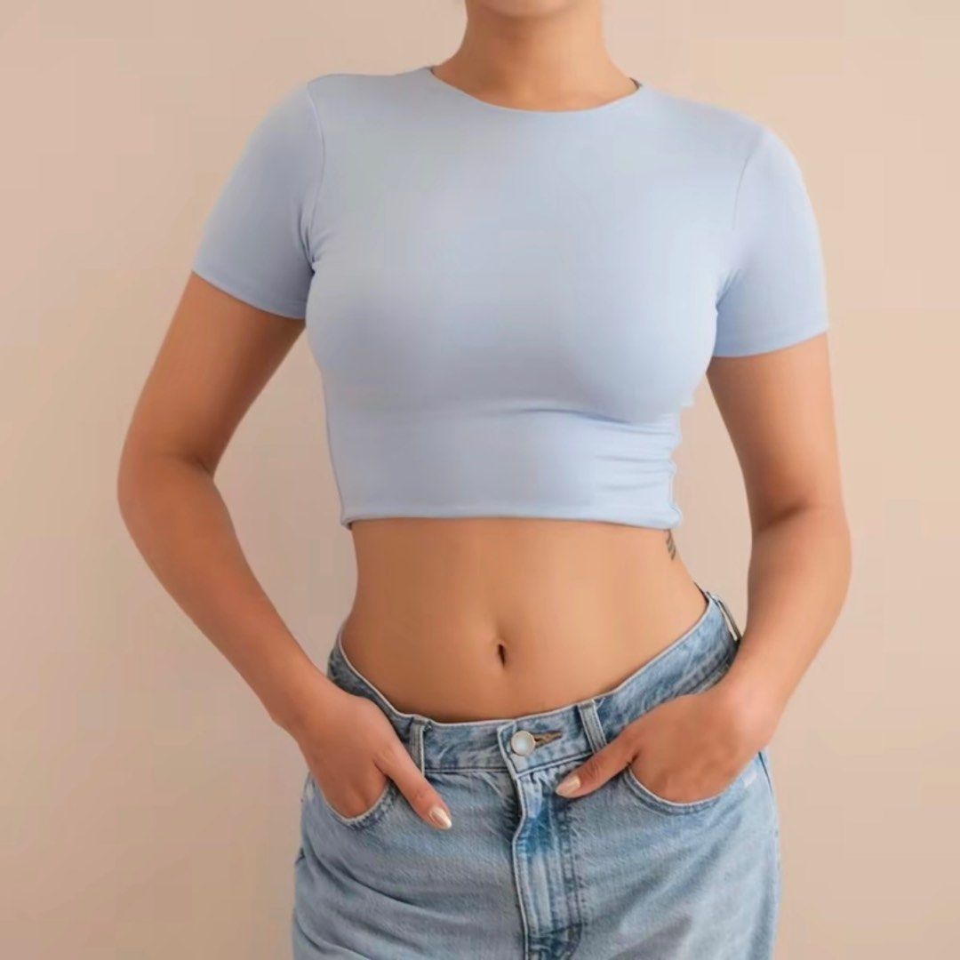 Mera Regina Crop Top Powder Blue (Category: Others Tops) located in Cabanatuan. Submitted by yusitems (Listing ID 1333060732, Image 1). Description: With individual plastic 📦 Shipping via J&T 🛵 Lalamove (from makati) but avail only on Nov 8-11.